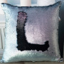 Gold And Silver Reversible Mermaid Sequin Cushion Cover, Ready Made Custom Throw Pillow/