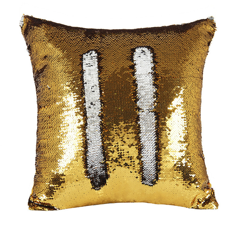Gold And Silver Reversible Mermaid Sequin Cushion Cover, Ready Made Custom Throw Pillow/