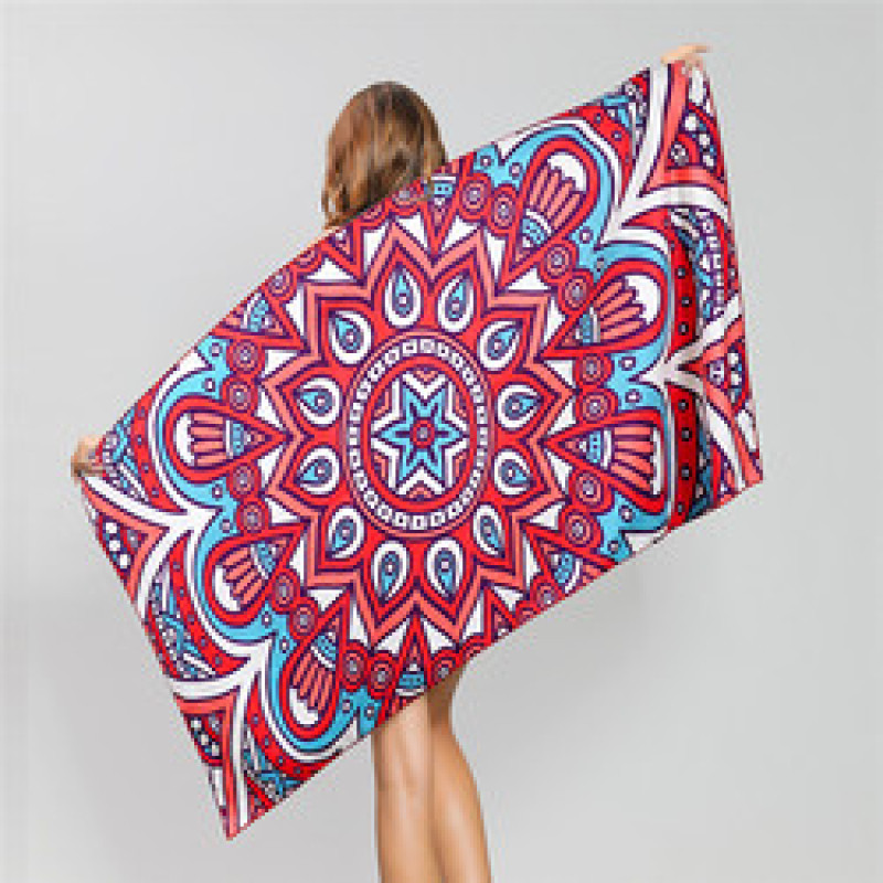 Hot Sale Double Velvet BeachTowel, Sand Free Plus Size Printed Bath Towel#