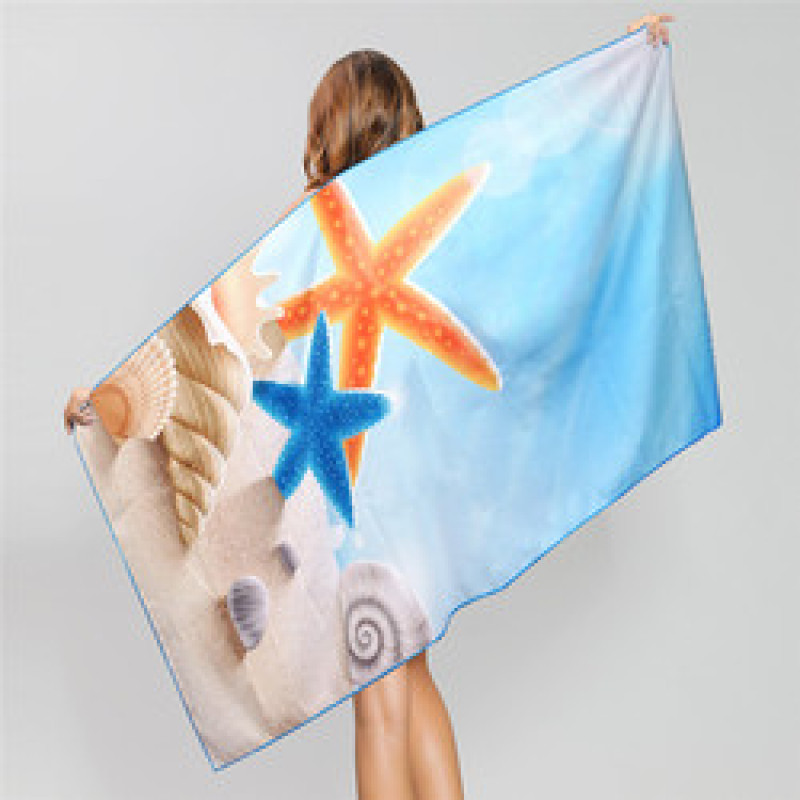 Hot Sale Double Velvet BeachTowel, Sand Free Plus Size Printed Bath Towel#