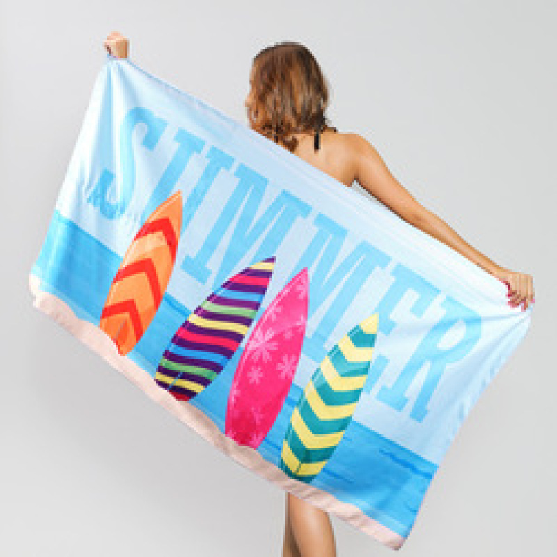 Hot Sale Double Velvet BeachTowel, Sand Free Plus Size Printed Bath Towel#