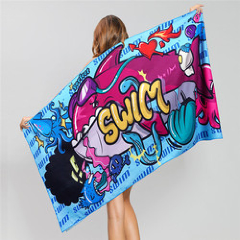 Hot Sale Double Velvet BeachTowel, Sand Free Plus Size Printed Bath Towel#