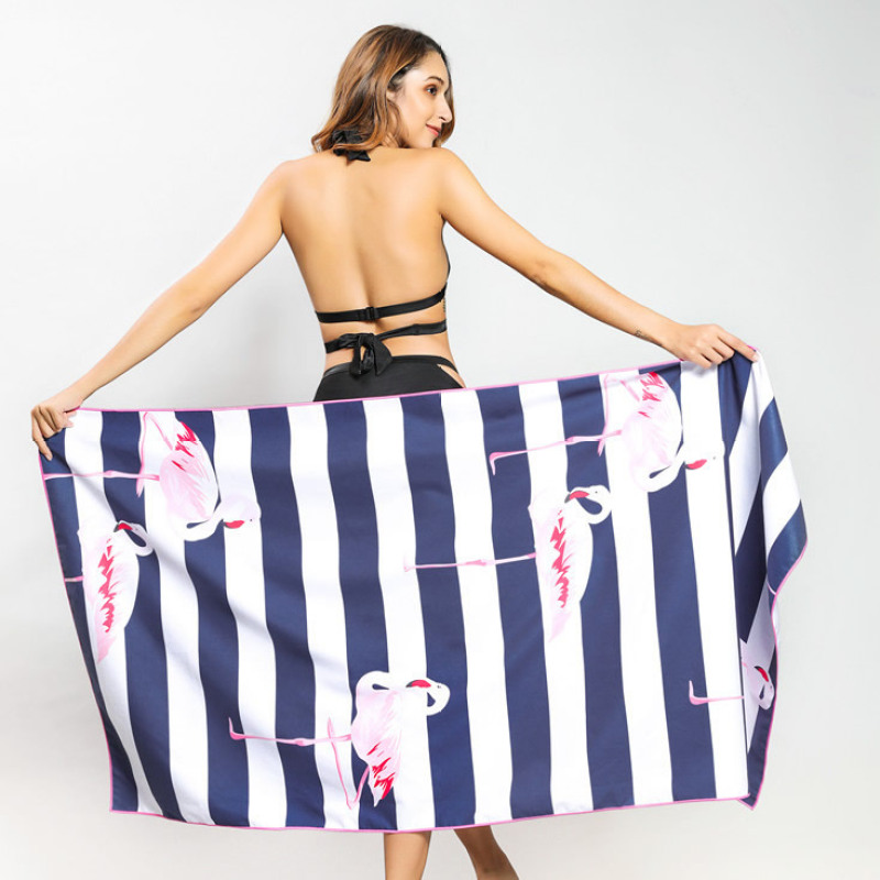 Hot Sale Double Velvet BeachTowel, Sand Free Plus Size Printed Bath Towel#
