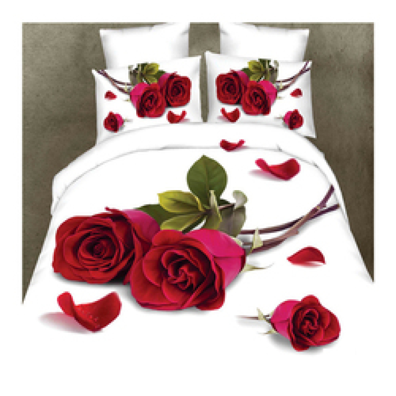 Cheap Bed Sheet Set, Blue Rose Cover Bed Bedding Set/Bed Sheets Comforter Set