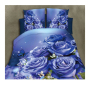 Cheap Bed Sheet Set, Blue Rose Cover Bed Bedding Set/Bed Sheets Comforter Set