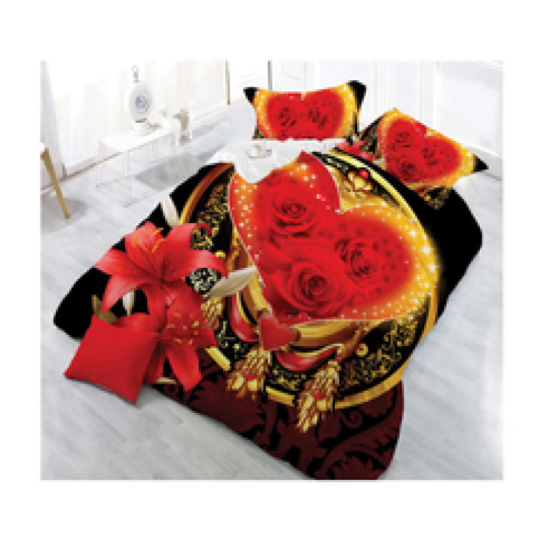 Cheap Bed Sheet Set, Blue Rose Cover Bed Bedding Set/Bed Sheets Comforter Set