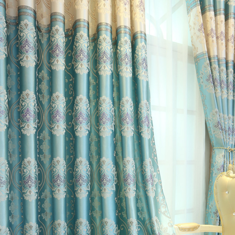 High-grade Blackout Blinds Jacquard Curtains for Living Room Bedroom, Solid Color Children Window Treatments Curtains Customized