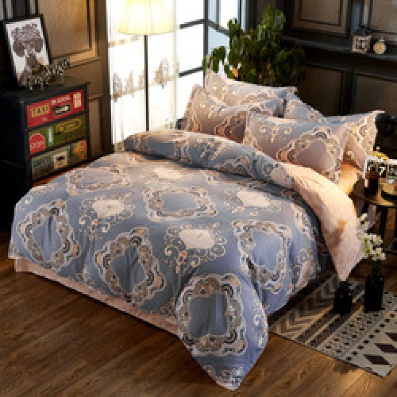 Explosion Style Flamingo Four-Piece Cotton-Like Skin-Friendly Cotton Bedding Set, Stylish Four-Piece Cotton-Proof Polyester /
