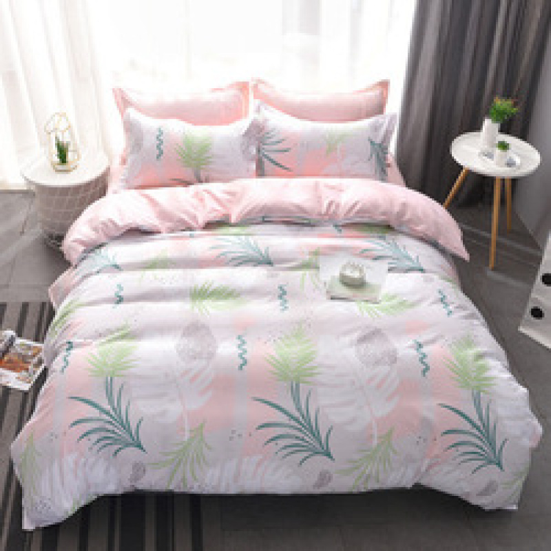 Explosion Style Flamingo Four-Piece Cotton-Like Skin-Friendly Cotton Bedding Set, Stylish Four-Piece Cotton-Proof Polyester /