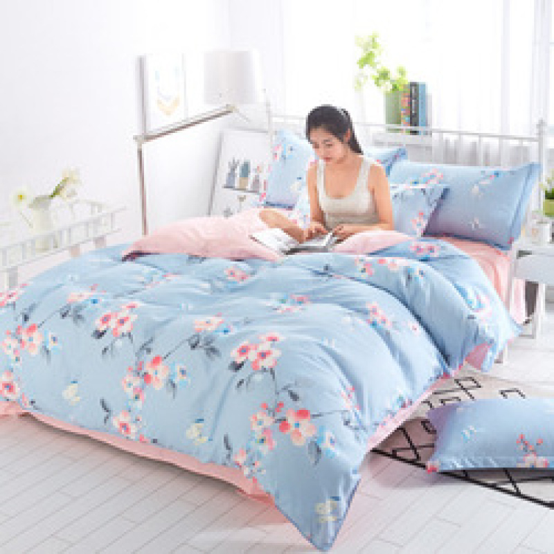 Explosion Style Flamingo Four-Piece Cotton-Like Skin-Friendly Cotton Bedding Set, Stylish Four-Piece Cotton-Proof Polyester /