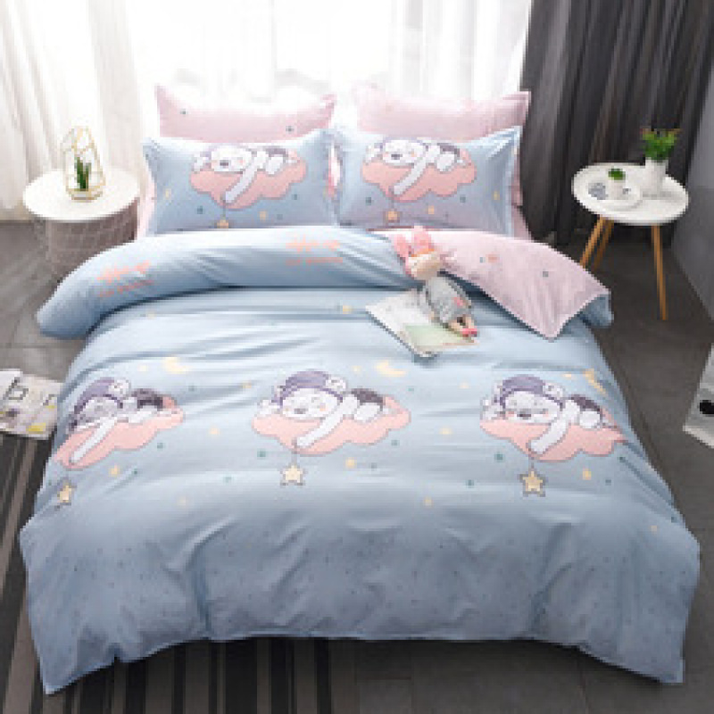 Explosion Style Flamingo Four-Piece Cotton-Like Skin-Friendly Cotton Bedding Set, Stylish Four-Piece Cotton-Proof Polyester /