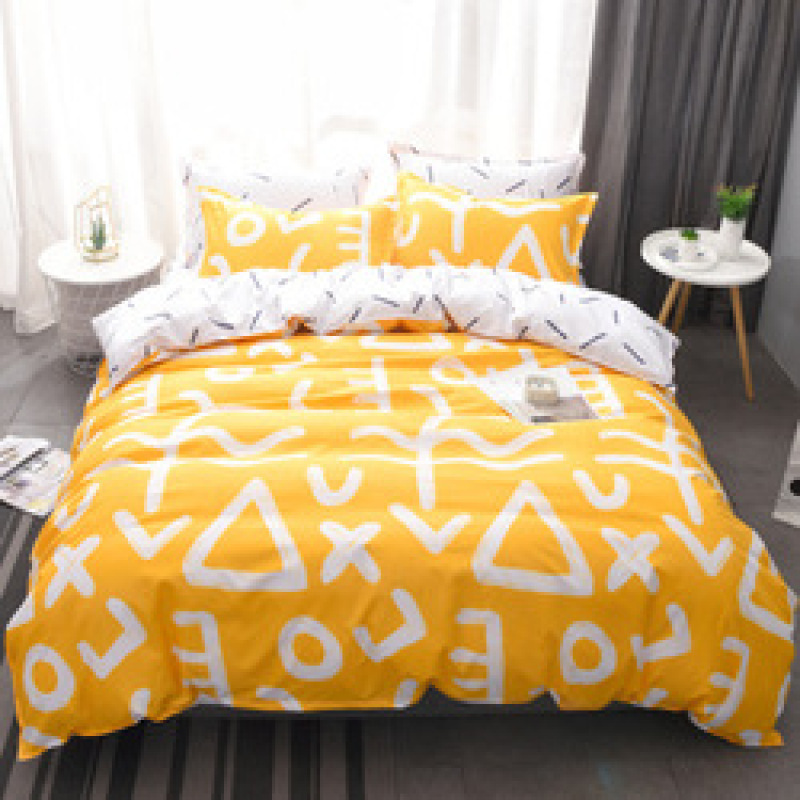 Explosion Style Flamingo Four-Piece Cotton-Like Skin-Friendly Cotton Bedding Set, Stylish Four-Piece Cotton-Proof Polyester /