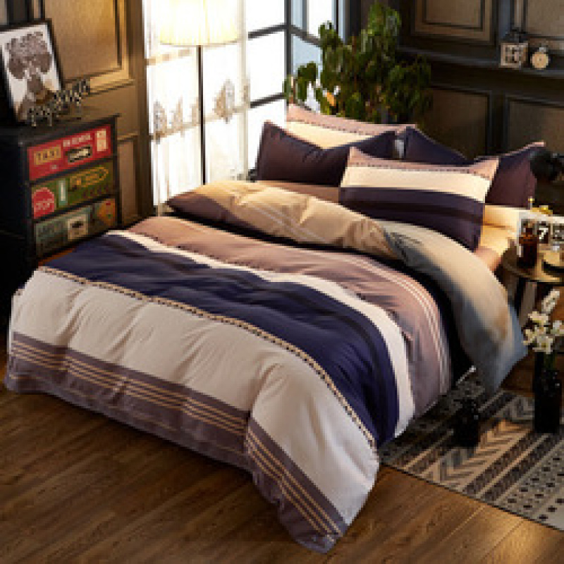 Explosion Style Flamingo Four-Piece Cotton-Like Skin-Friendly Cotton Bedding Set, Stylish Four-Piece Cotton-Proof Polyester /
