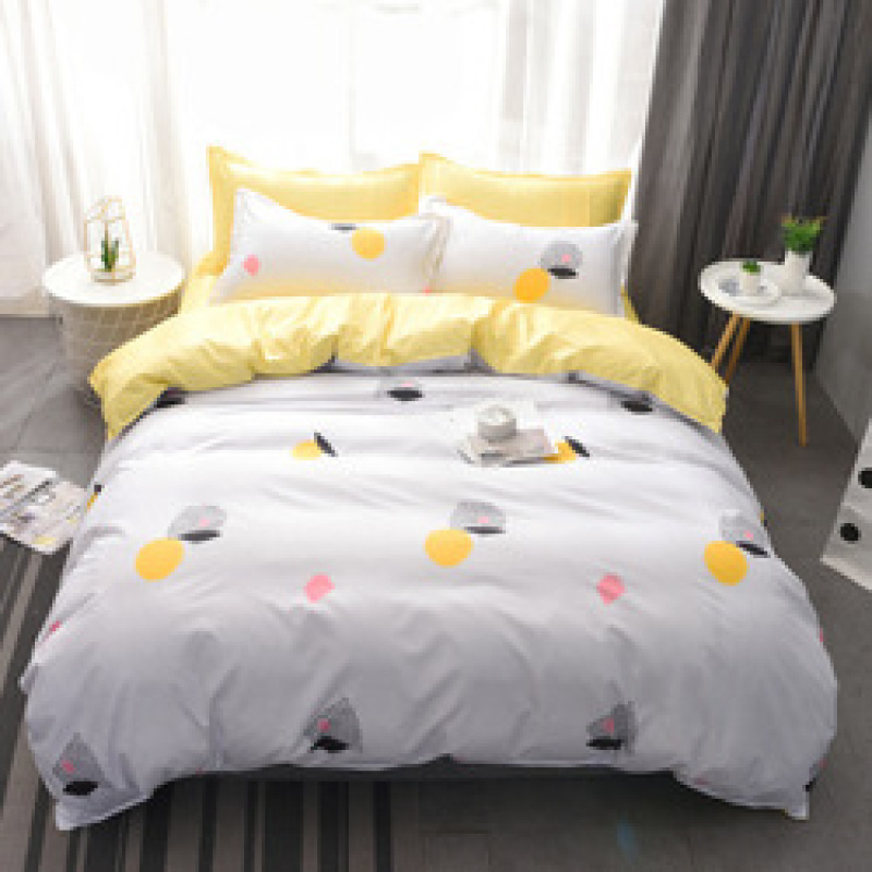 Explosion Style Flamingo Four-Piece Cotton-Like Skin-Friendly Cotton Bedding Set, Stylish Four-Piece Cotton-Proof Polyester /