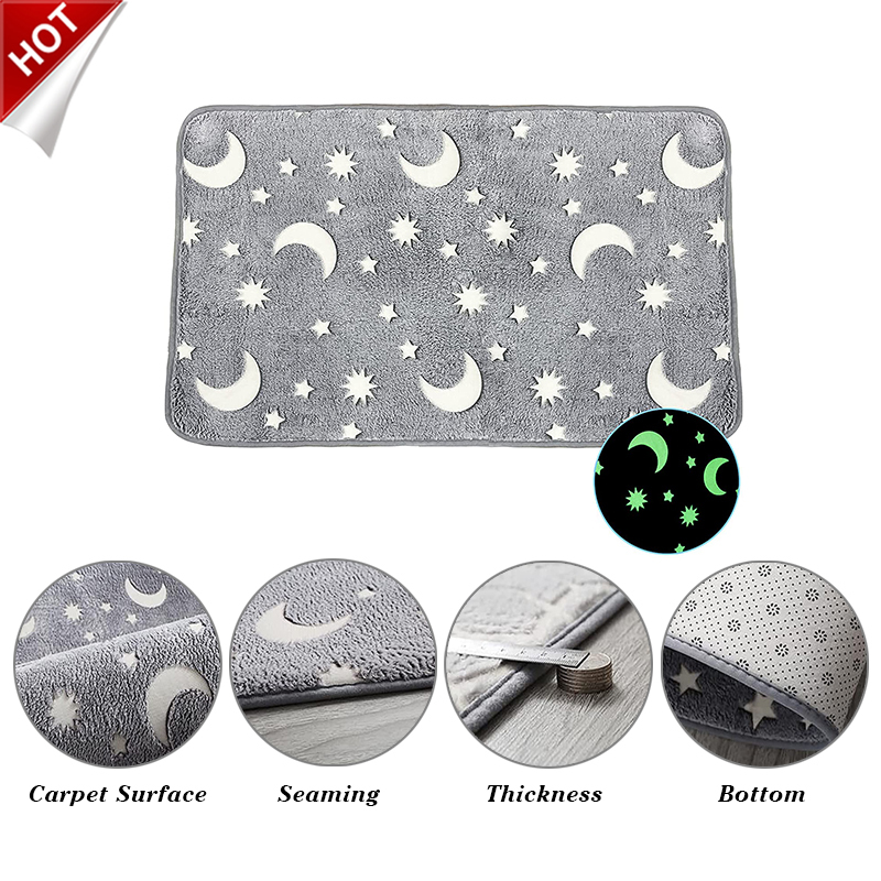 Glow-in-the-dark carpet soft decorative play mat is suitable for children's non-slip living room carpet bedroom luminous blanket