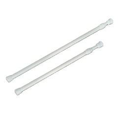 Adjustable Tension Telescopic  White Curtain Rod, Shower Curtain Rods for Bathroom Kitchen Window#