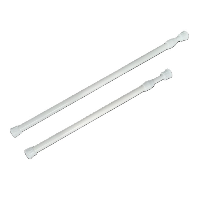 Adjustable Tension Telescopic  White Curtain Rod, Shower Curtain Rods for Bathroom Kitchen Window#