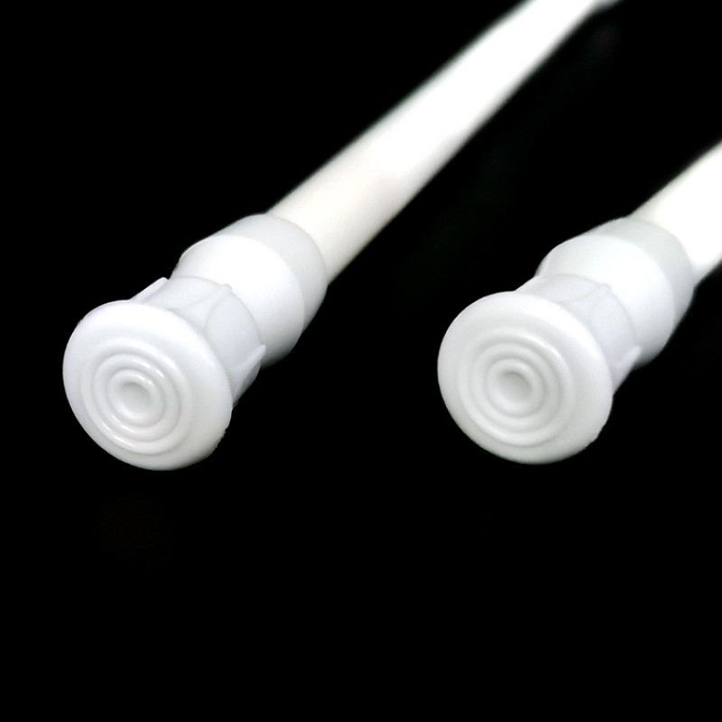 Adjustable Tension Telescopic  White Curtain Rod, Shower Curtain Rods for Bathroom Kitchen Window#