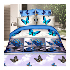 White Rose Cotton 3D Bedding Set, Comforter Set Nantong/4 Piece Bed Sheet Set