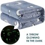 Amazon Hot Sell style printed glow-in-the-dark, flannel children's adult blanket/
