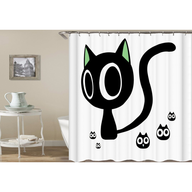 Designers Kids Cartoon Animal Cute Dog To The Moon Custom Print Shower Curtains Set in Bathroom for Kids Children`s Day/