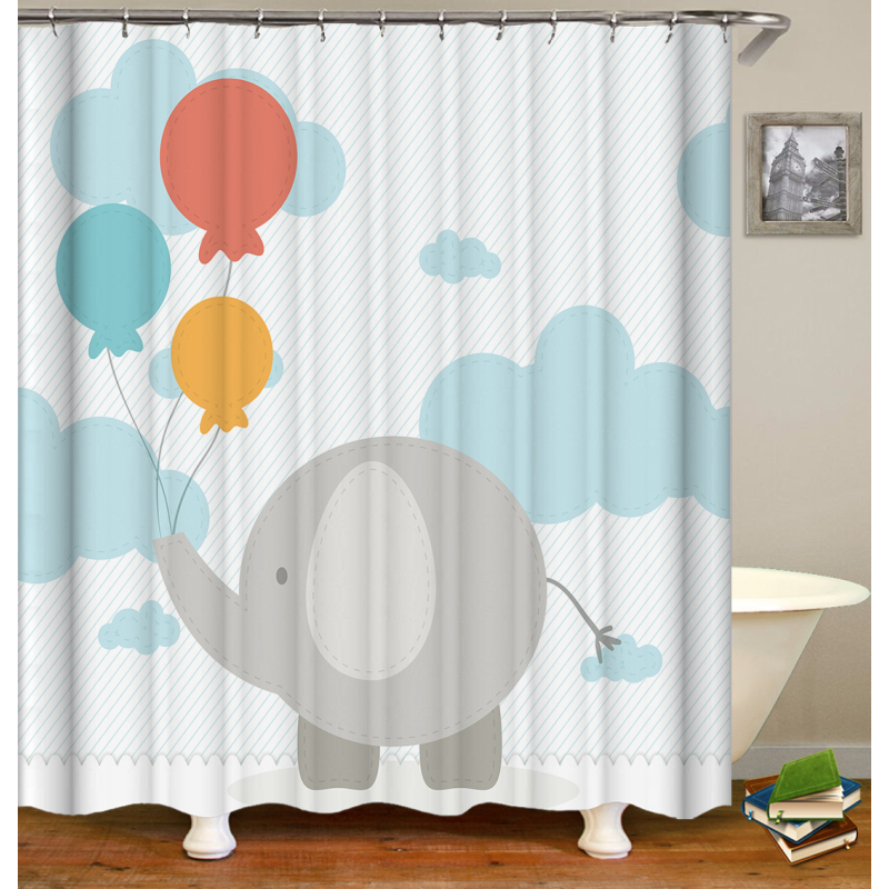 Designers Kids Cartoon Animal Cute Dog To The Moon Custom Print Shower Curtains Set in Bathroom for Kids Children`s Day/