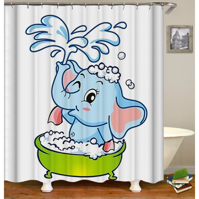 Designers Kids Cartoon Animal Cute Dog To The Moon Custom Print Shower Curtains Set in Bathroom for Kids Children`s Day/