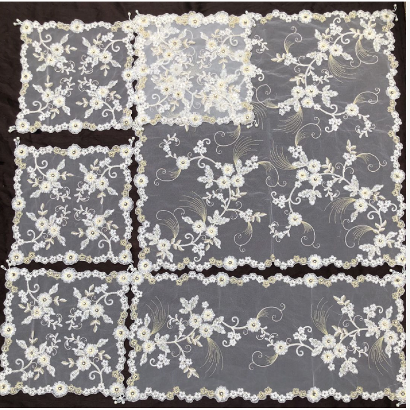 Luxury pearl placemats, customizable, six-piece placemats in various colors and styles/