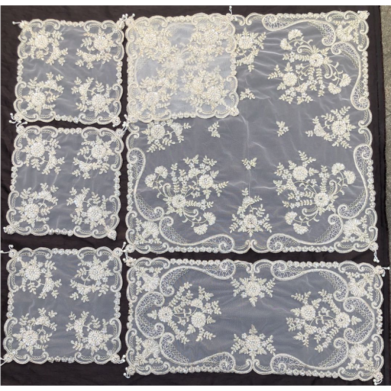 Luxury pearl placemats, customizable, six-piece placemats in various colors and styles/