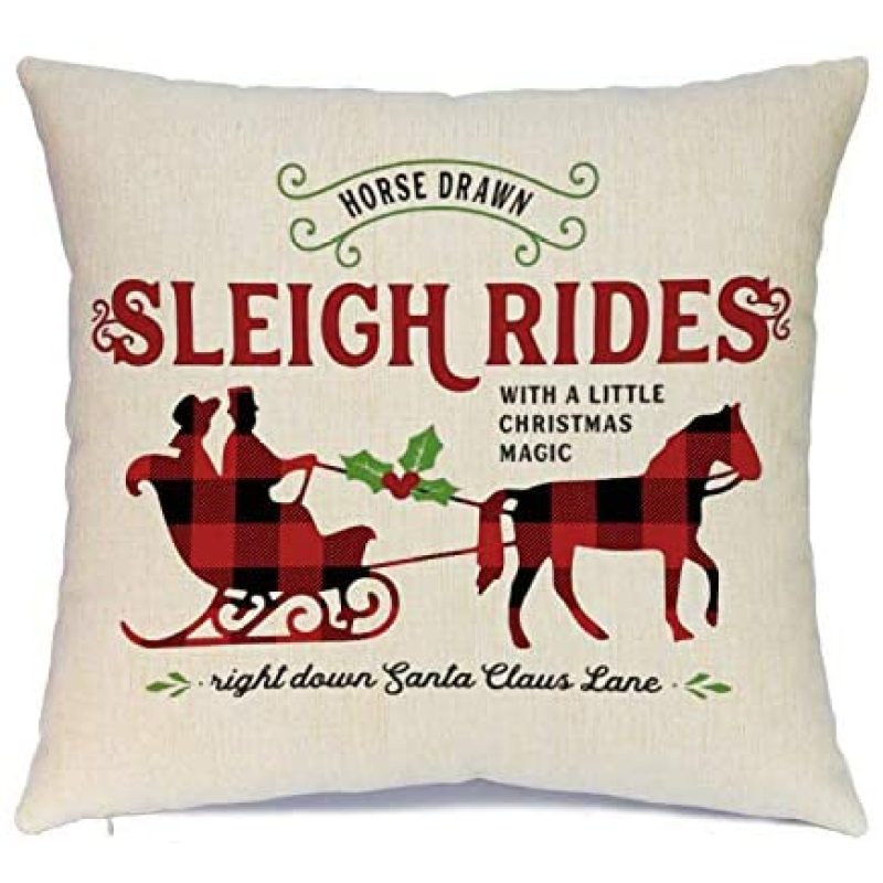 Christmas Pillow Covers Zippered Square Cushion Cover Case Pillow Covers/