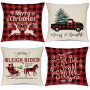 Christmas Pillow Covers Zippered Square Cushion Cover Case Pillow Covers/