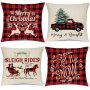 Christmas Pillow Covers Zippered Square Cushion Cover Case Pillow Covers/
