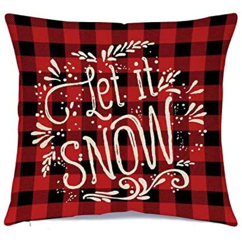 Christmas Pillow Covers Zippered Square Cushion Cover Case Pillow Covers/