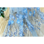 Custom Printed Fabric Sheer Blue Voile Print Curtain Ganchos Para Cortinas