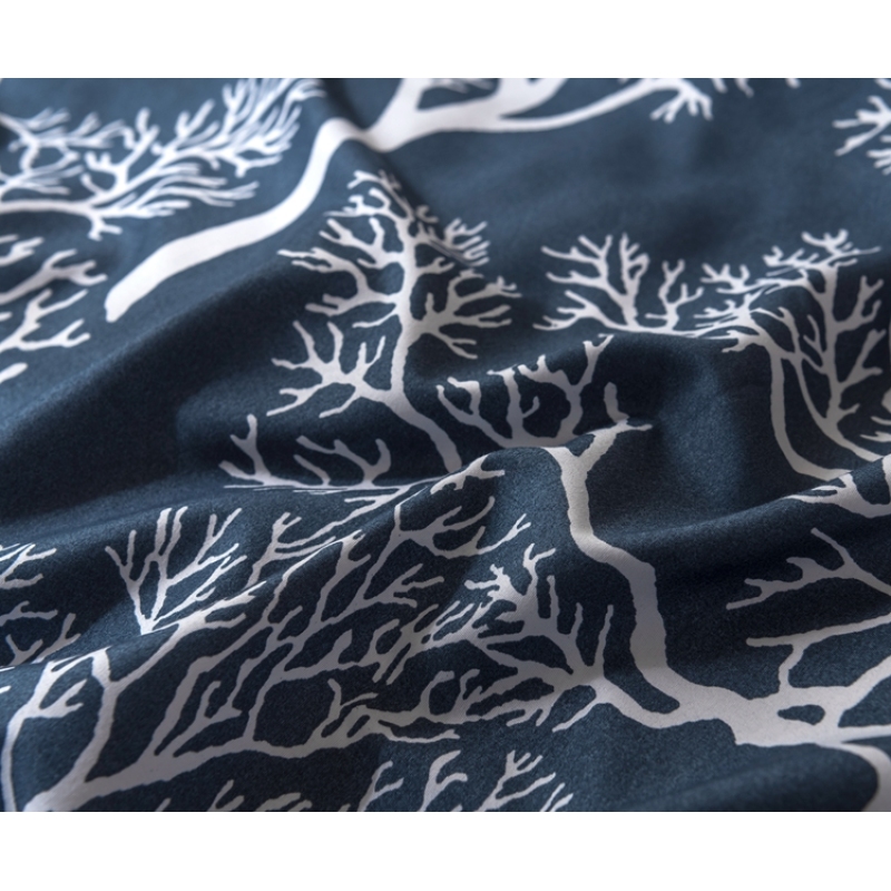 Microfiber Polyester Comforters Bedding Set, Winter Trees Print Bedding Set/