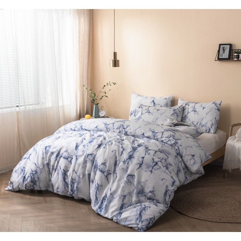 Microfiber Polyester Comforters Bedding Set, Winter Trees Print Bedding Set/
