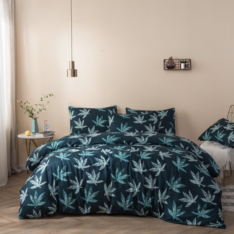 Microfiber Polyester Comforters Bedding Set, Winter Trees Print Bedding Set/