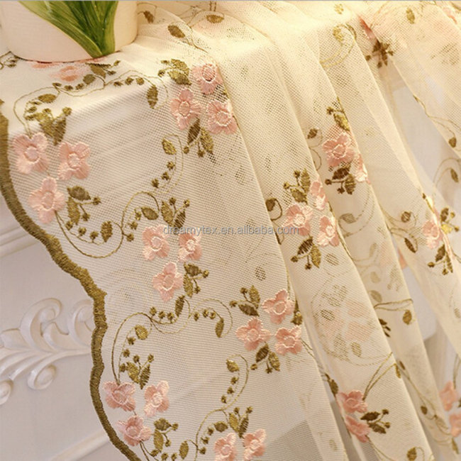 custom design decorative organza embroidery curtain