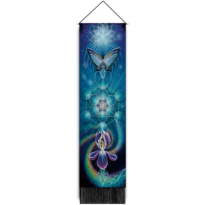 Cross-border direct supply paintings Sun butterfly series decorative background tapestry Bohemian tassel
