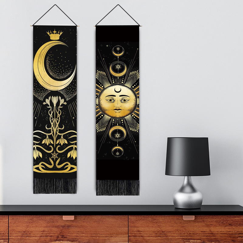 Cross-border direct supply paintings Sun butterfly series decorative background tapestry Bohemian tassel