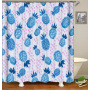 Blue Boho Boheme Decorative Long Cloth Fabric Shower Curtain Bath Decorations, Elegant 3D Shower Curtains With Hooks/