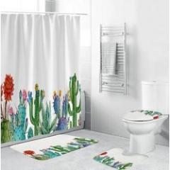 2019 Flower Shower Curtain Waterproof, Home Goods Bathroom Fabric Shower Curtain Set/