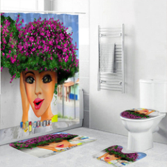 2019 Flower Shower Curtain Waterproof, Home Goods Bathroom Fabric Shower Curtain Set/