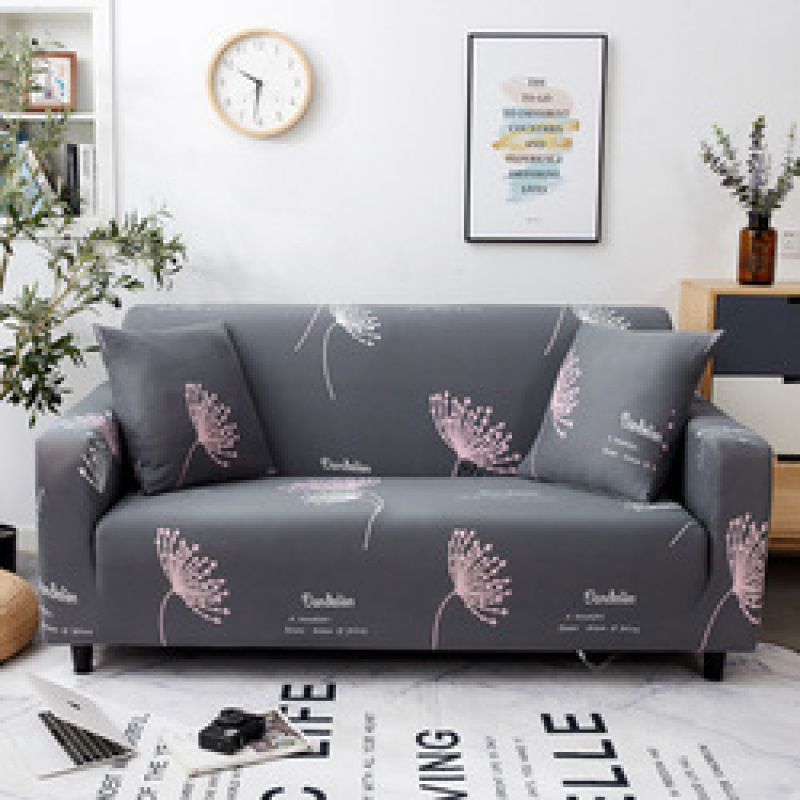 Hot Selling Plant Feather Pattern Elastic Stretch Fabrics For Seat Sofa Covers, Ready Made Stylish Polyester Sofa Cover /