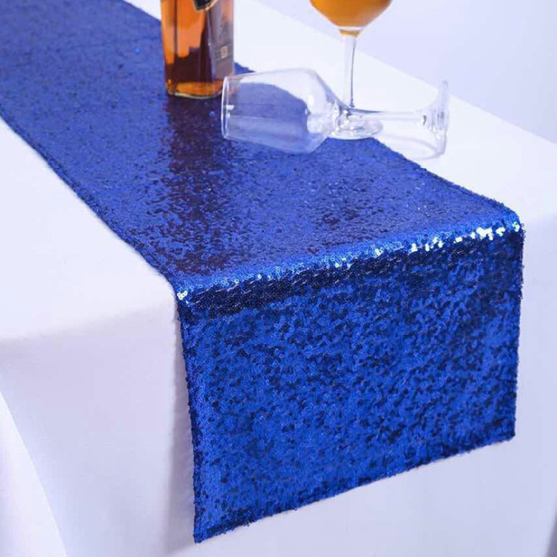 Champagne Bling Table Runners, European Style Sequins Embroidery Table Runner/