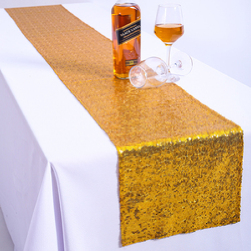 Champagne Bling Table Runners, European Style Sequins Embroidery Table Runner/