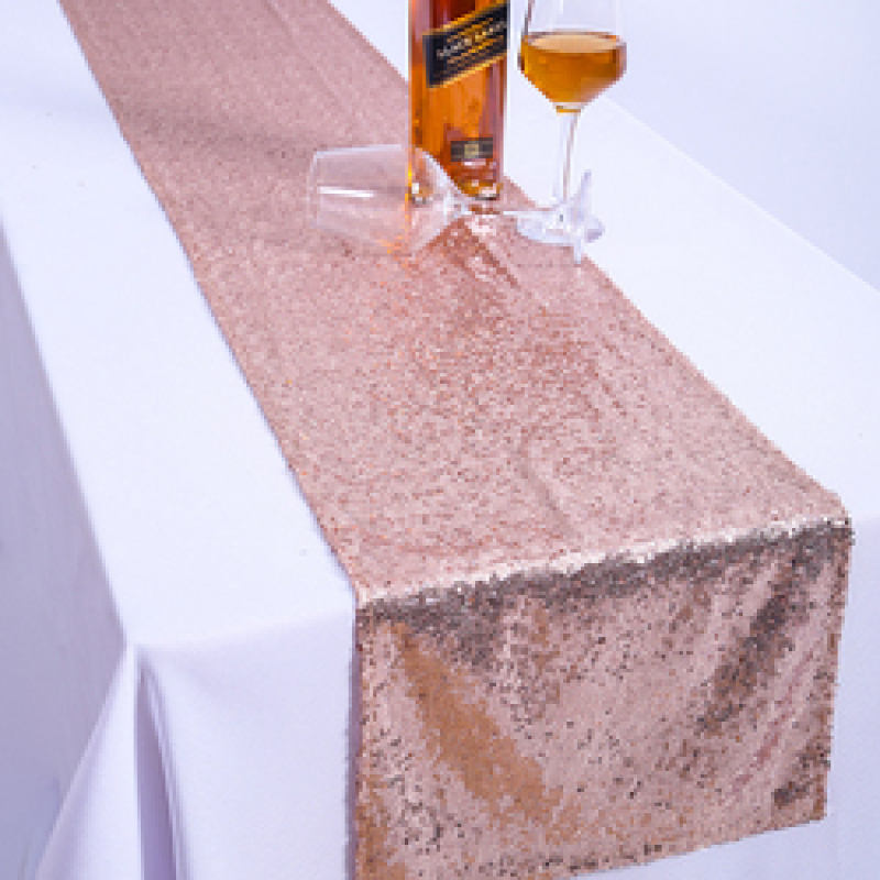 Champagne Bling Table Runners, European Style Sequins Embroidery Table Runner/