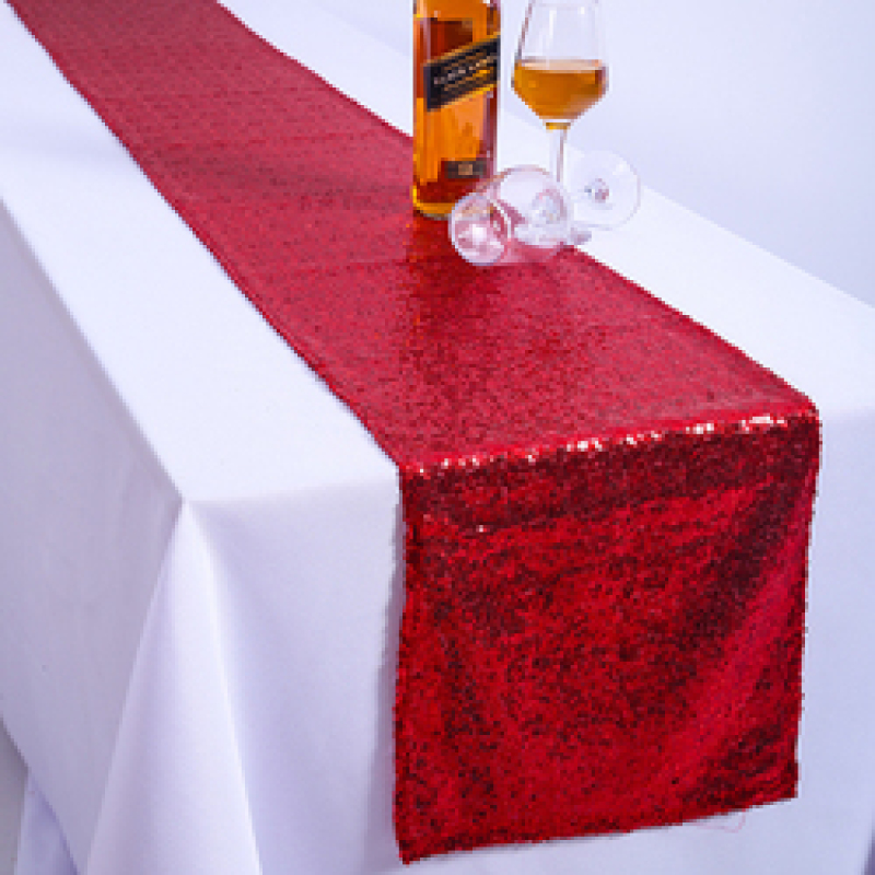 Champagne Bling Table Runners, European Style Sequins Embroidery Table Runner/