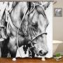 Horse Shower Curtain Set For Bathroom,Made In China Polyester Curtain Shower/