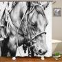 Horse Shower Curtain Set For Bathroom,Made In China Polyester Curtain Shower/
